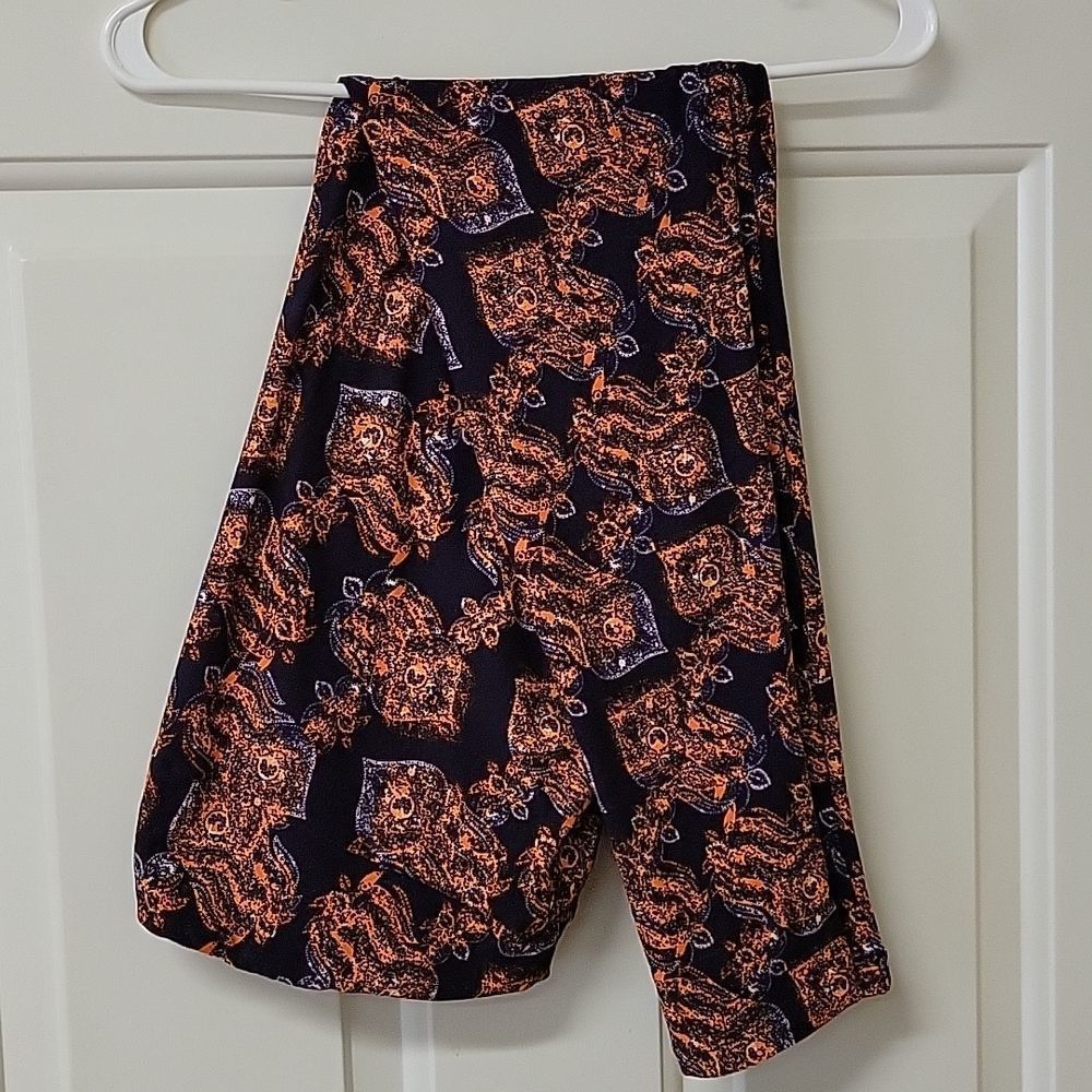 LuLaRoe Abstract Geometric Purple Orange TC Leggings tall & curvy plus size